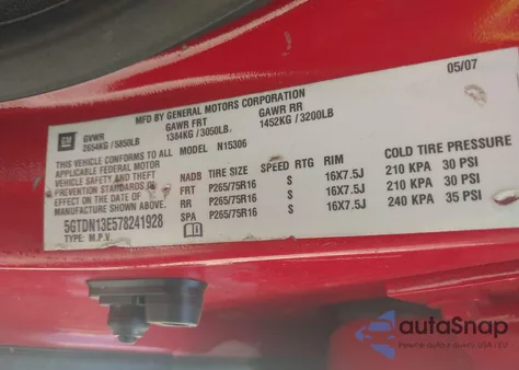 2007 Hummer H3 from USA, damaged, VIN 5GTDN13E578241928